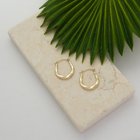 Maria 14K Twist Oval Hoop Earrings