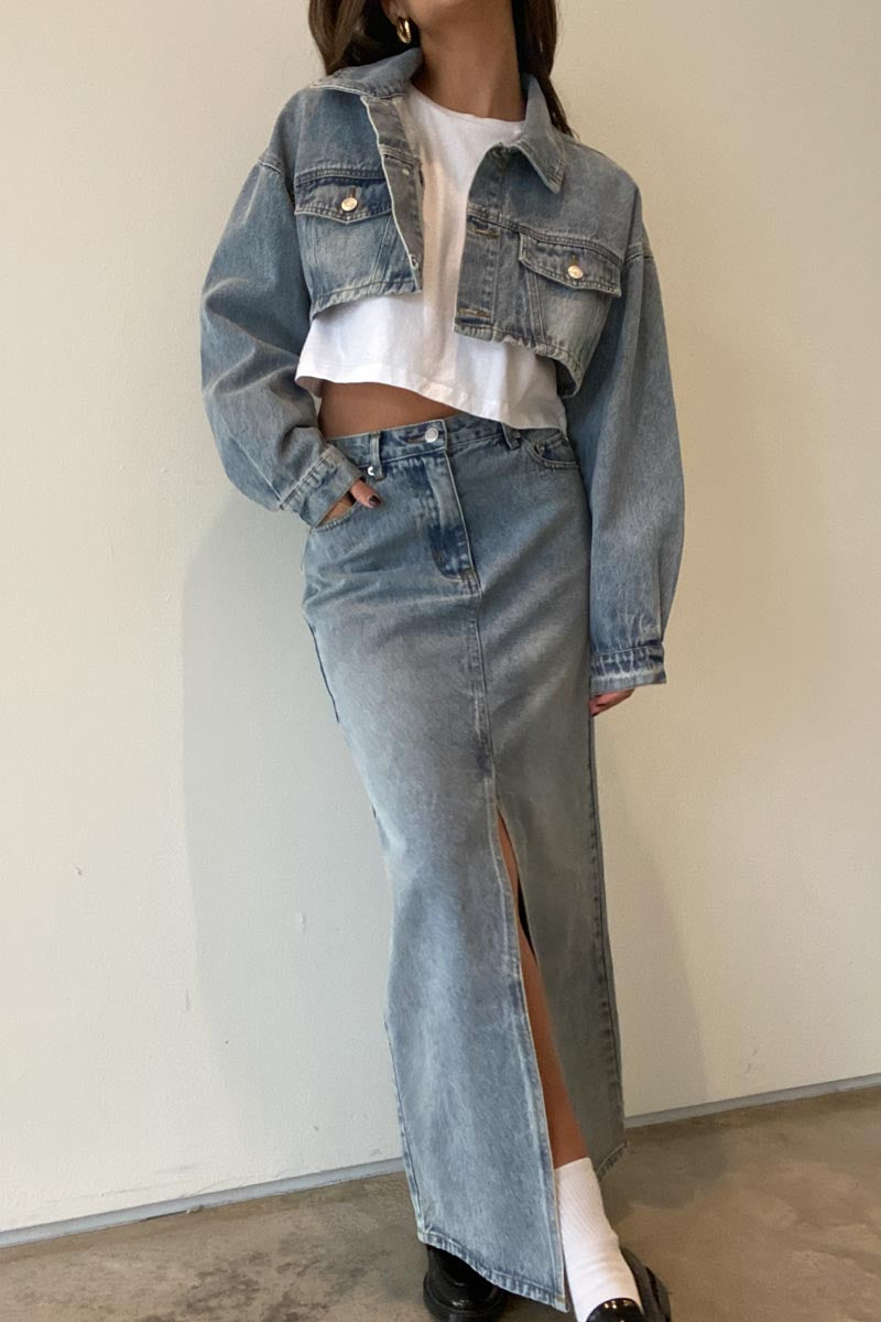 NASHVILLE DENIM CROP JACKET