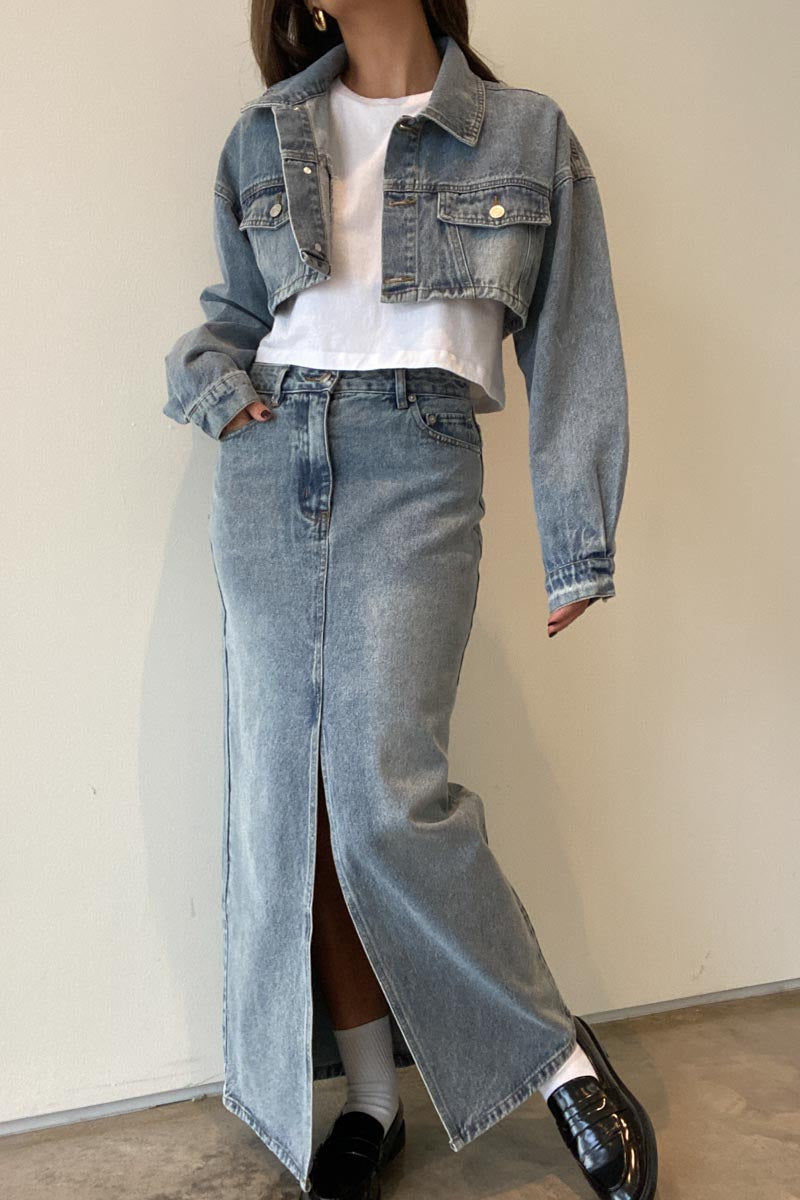 NASHVILLE DENIM CROP JACKET