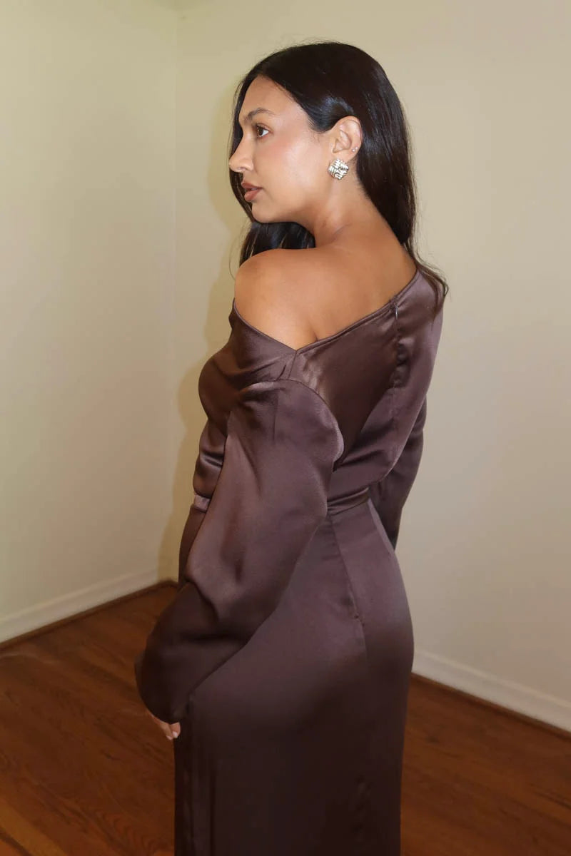 COCOA SATIN DRESS