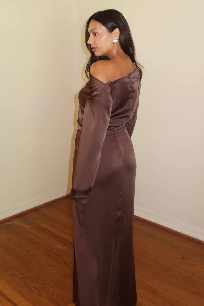 COCOA SATIN DRESS