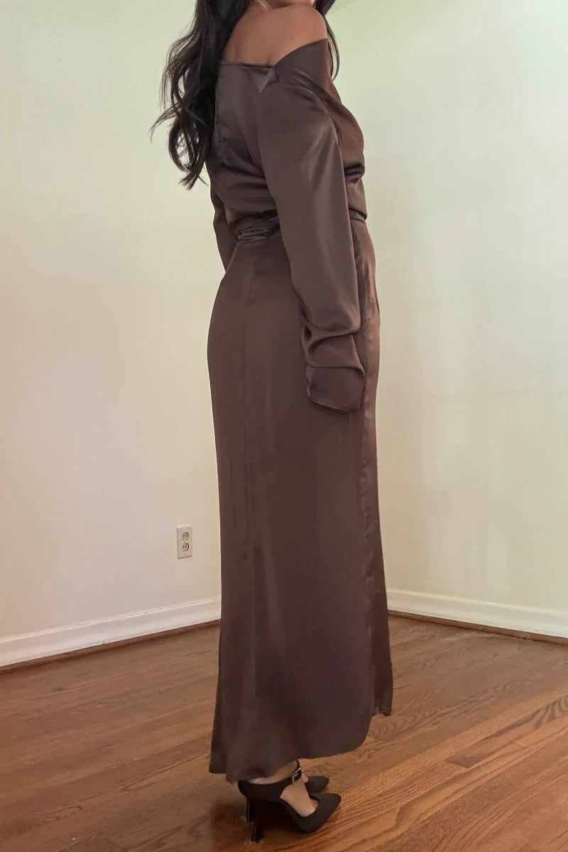 COCOA SATIN DRESS