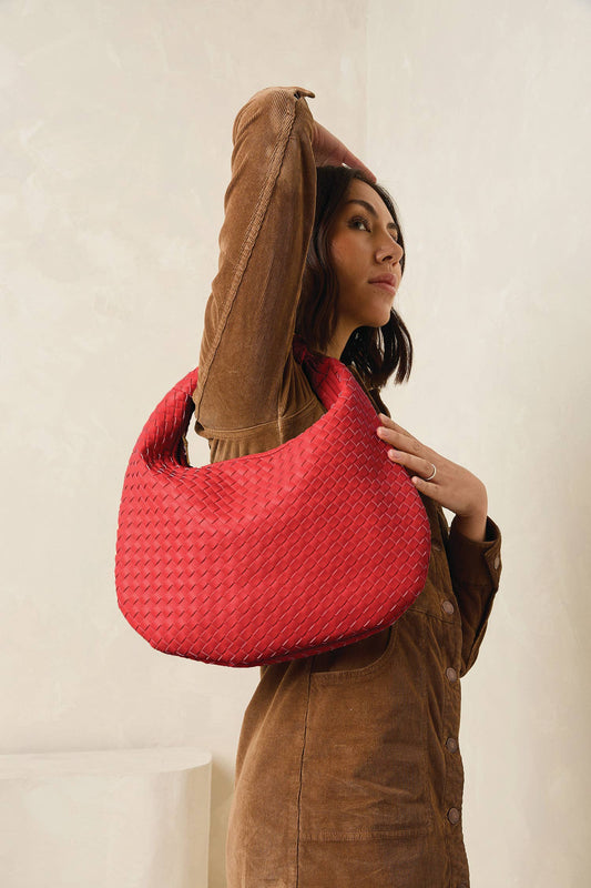 Valentina Woven Hobo w/ Knotted Handle